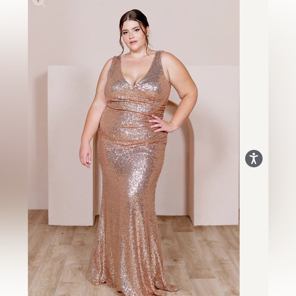 Revelry sequins dawson matte rose gold size 12 NWT